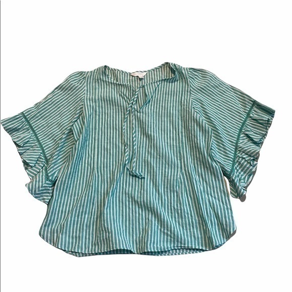 Lauren Conrad green and white striped top size M - Picture 6 of 7